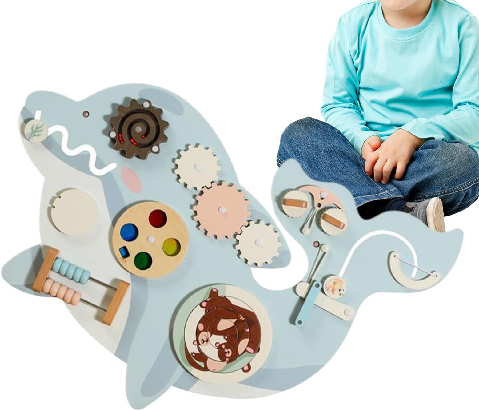 Wall Busy Boards - Wall Activity Board – Wooden Sensory Learning Panel, 11-in-1 Montessorii Busy Boards, Mounted Activity Center | Early Developmental Toy for Kids, Girl, Boy, Preschool, Kindergarten