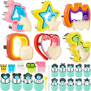 Sponsored Ad - 32PCS Sandwich Cutter and Sealer Set Uncrustables Maker Sandwich Cutter for Kids, Vegetable Fruit Cutter Sh...
