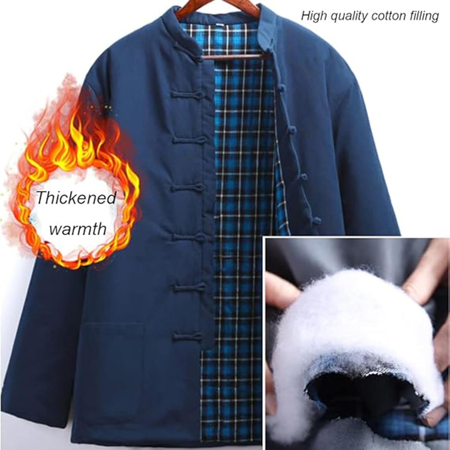 Winter Cotton Linen Tang Suit, Men Thick Warm Tai Chi Uniform, Long Sleeve Chinese Traditional Clothes Tops