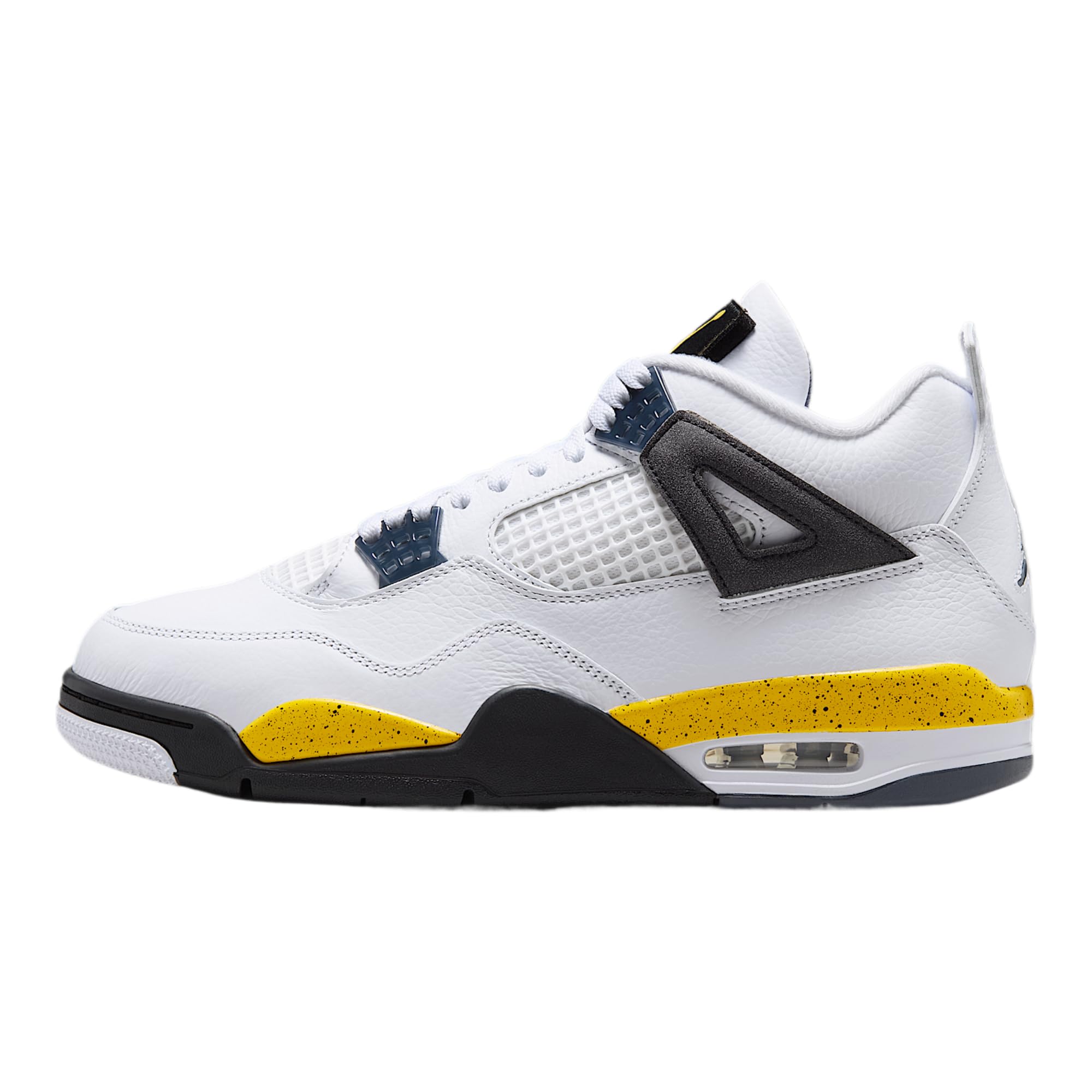 Air Jordan 4 Retro Tour Yellow Men's Shoes (White/Dark Blue Grey/Black/Tour Yellow) Size 13