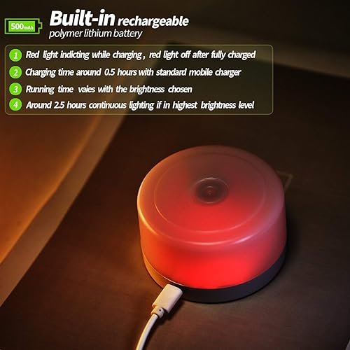 Miniatura 5 de FC-Fancier Luz regulable,Lámpara de noche con sensor táctil, Luz nocturna para niños y adultos,Dormitorio Sala de estar Bebé Guardería Luz nocturna