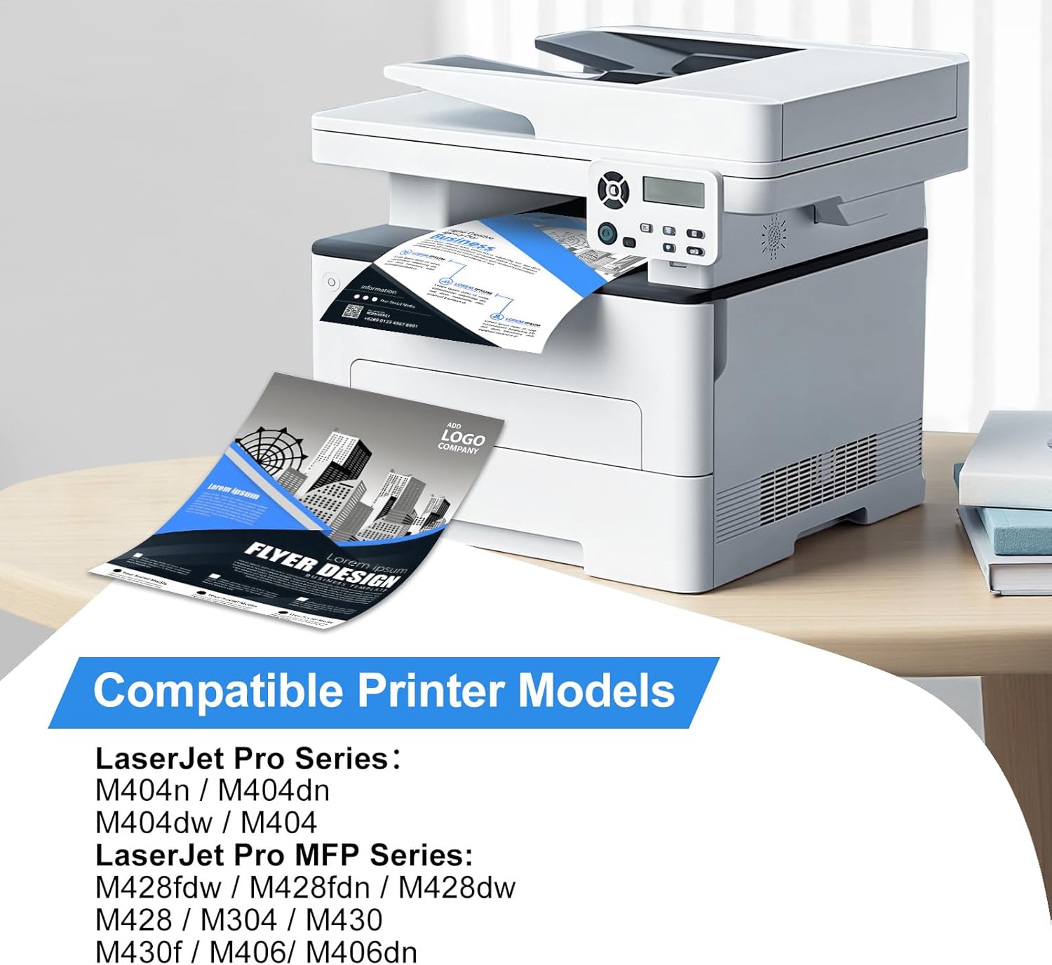 58A CF258A Toner Cartridge (with chip) Compatible Replacement for HP 58A CF258A 58X CF258X LaserJet MFP M428fdw M428dw M428fdn Pro M404n M404dn M404dw M404 M428 Printer ( Black,2 Pack)