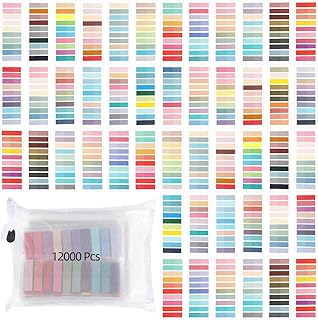 12000 PCS Book Annotation Tabs, Sticky Tabs for Books, Transparent Sticky Notes with File Bag, Writable Page Markers, Multi-Color PET Flags for Annotating Reading Supplies