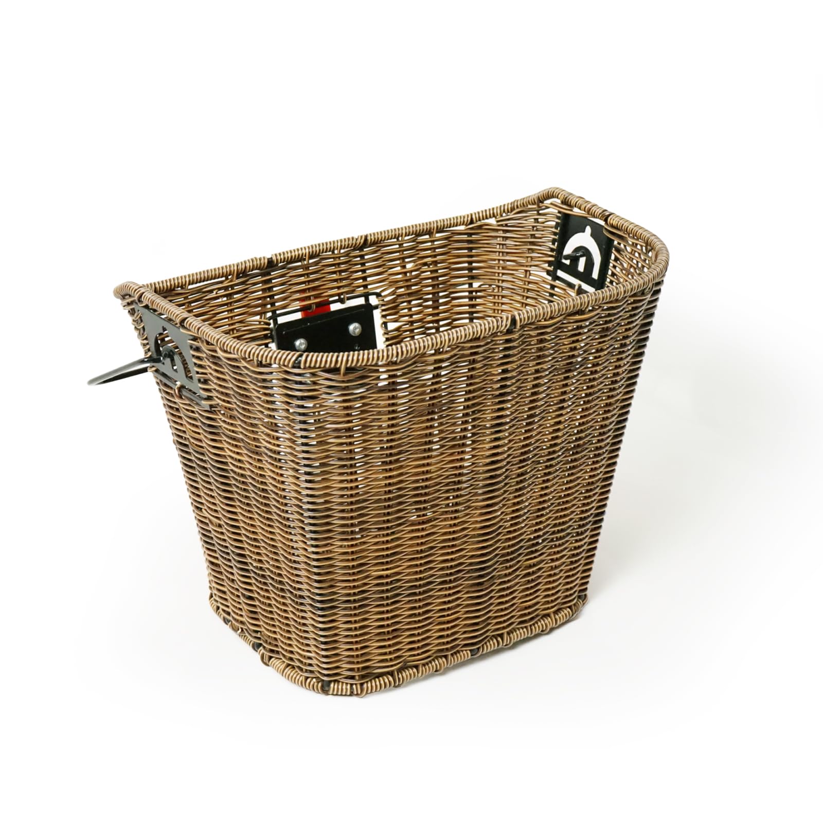 Fahrradkorb Vorne 22L aus Polyrattan, Inklusive Montage mit innovativer Schnell-klick Halterung, Wetterbeständig, abnehmbar, Lenkerkorb mit Tragegriff, ideal für E-Bikes/Falträder