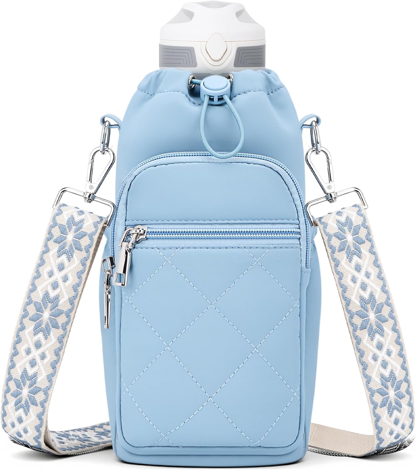 Water Bottle Carrier Bag with Strap, Water Bottle Purse with Phone Pocket 40oz for Walking Hiking - Image 9