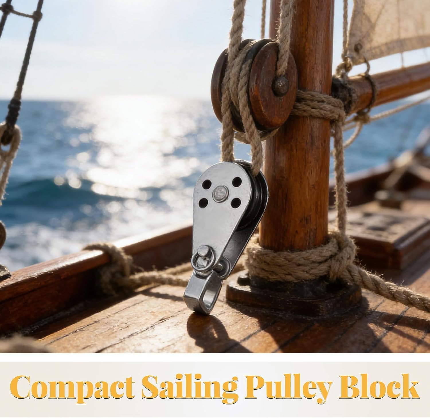 Stainless Steel Pulley Block for Wire and Rope Corrosion Resistant 316 Stainless Steel with Smooth Bearing Design Marine Grade System for Crane and Boat Rigging
