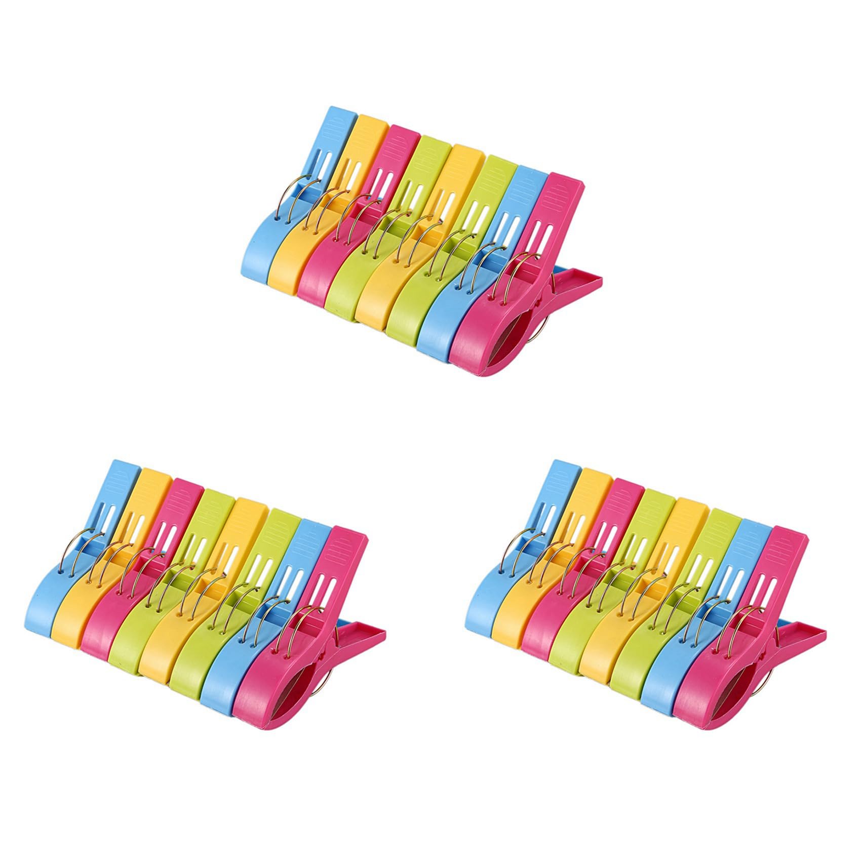 Hndhbfgrt Pack of 24 Large Bright Colour Plastic Beach Towel Pegs Clips for Sunbed Colours