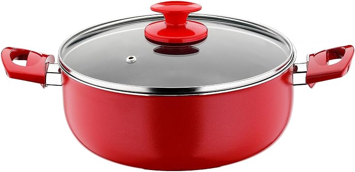 REDIO Non-Stick Stock Pot with Glass Lid, Soup, Pasta, Cooking, Sauce Pot Stew 6L 6.3 Qt