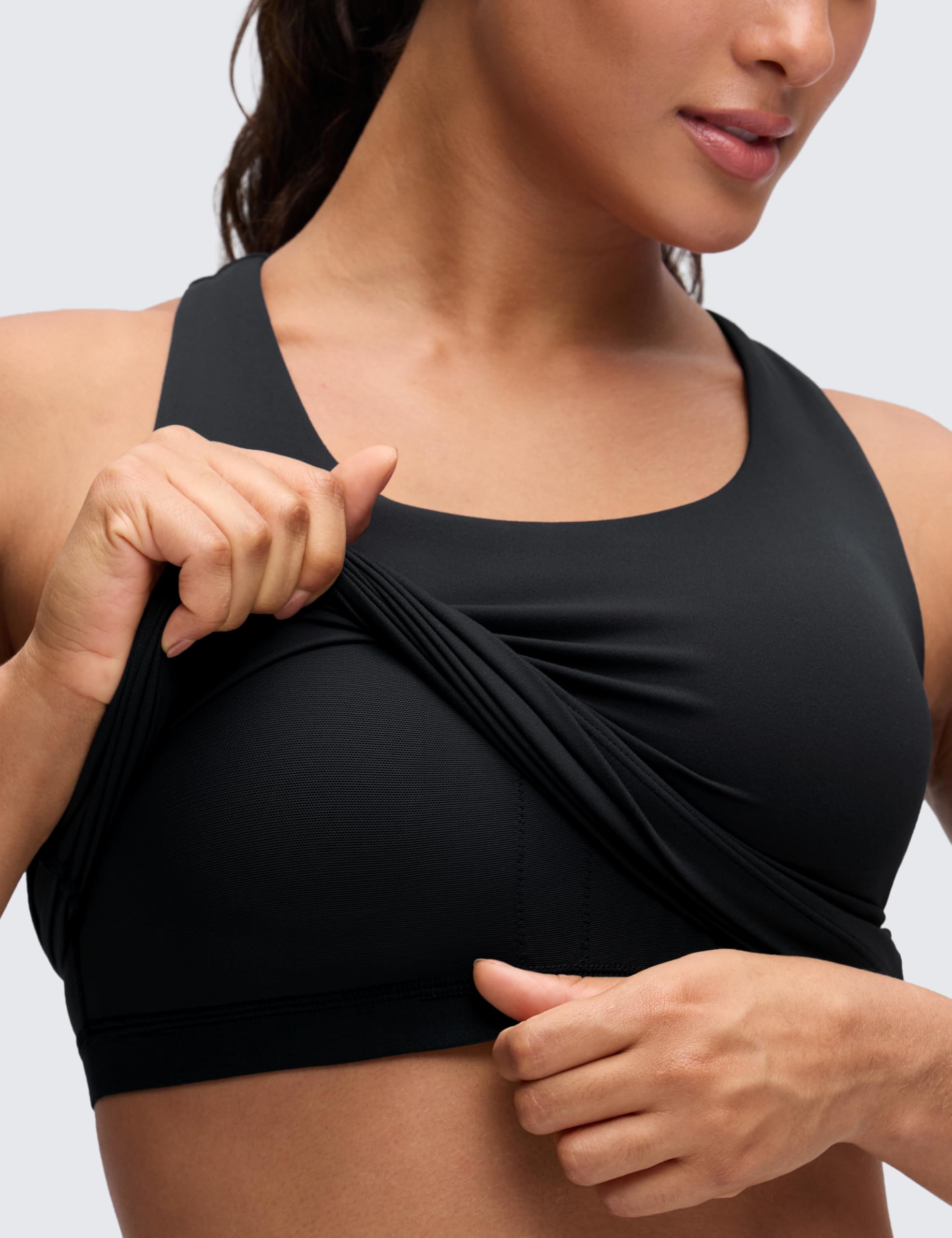 CRZ YOGA Damen Butterluxe Racerback Tank Tops mit Integriertem BH Sport Top Yoga Fitness Ärmelloses Oberteil