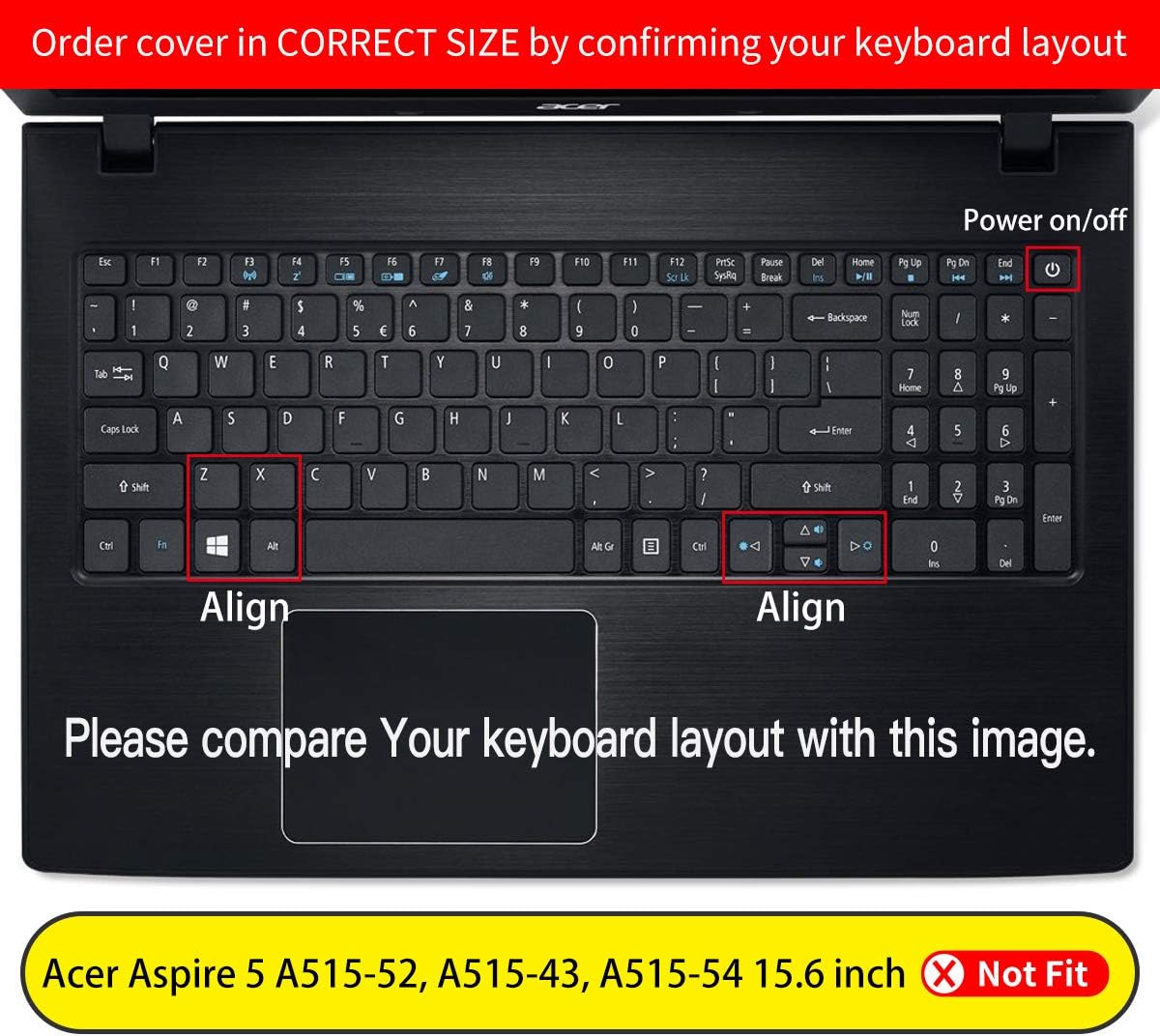 Keyboard Cover for Acer Aspire E15 E5-576 E5-576G E5-575 E5-573G ES15 ES1-572 / Aspire E 17 E5-772G / Aspire V15 VN7-592G/V17 VN7-792G/F15 F5-571 F5-573G / Aspire A315 A515 A715, Purple