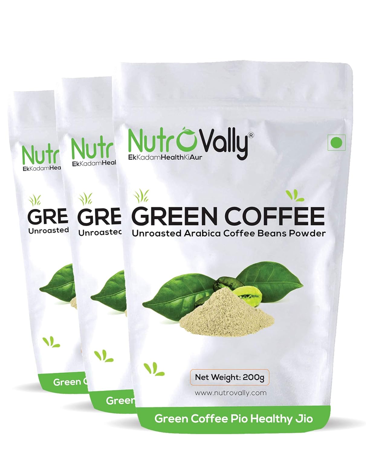 NutroVally Green Coffee Beans Powder For Weight Management Energy