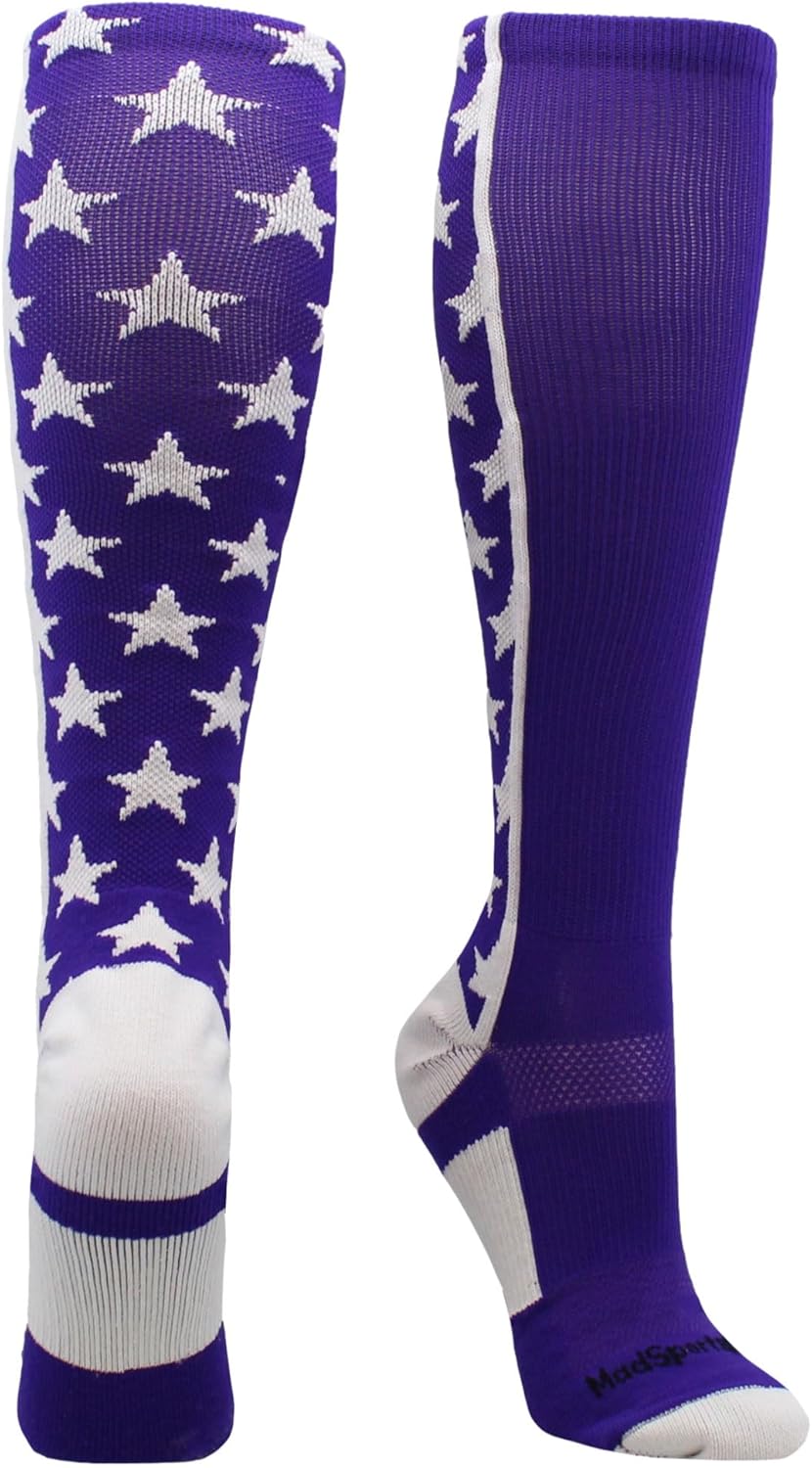 MadSportsStuff All Stars Socks with Stars for Baseball Softball Football Youth and Adult Boys Girls Men Women Over the Calf - Image 2