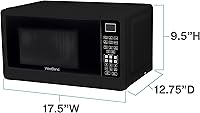 Vista 6 de West Bend Horno microondas compacto de 700 vatios con 6 ajustes de cocción preestablecidos, descongelación rápida, panel de control electrónico