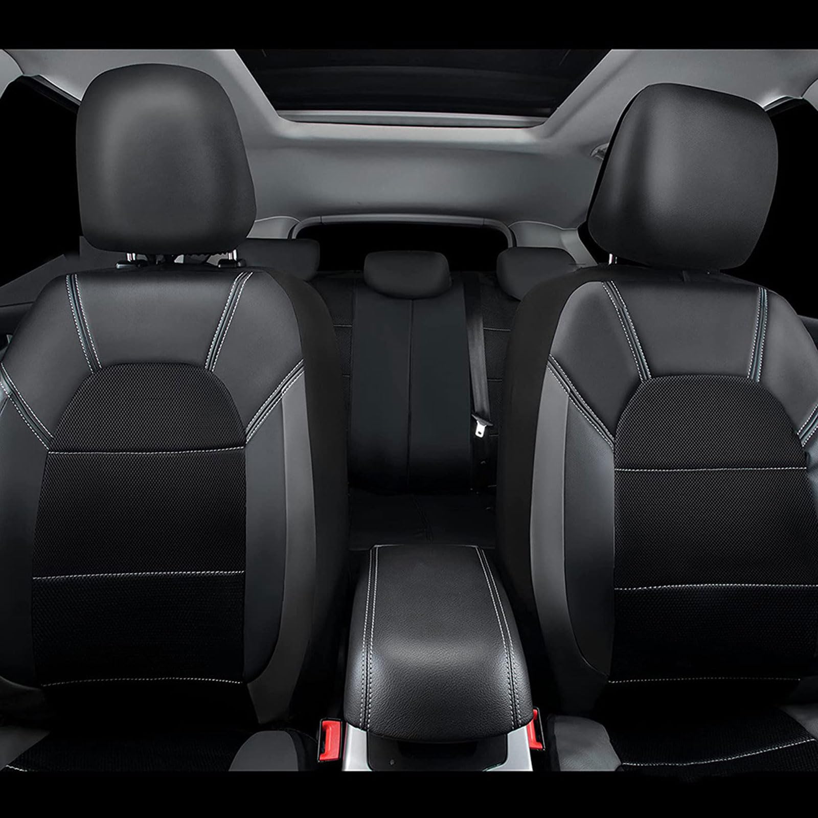 Housse De Siège Voiture Renault Kadjar (2015-2022) - Cuir - Protection Intégrale Avant/Arrière - Noir