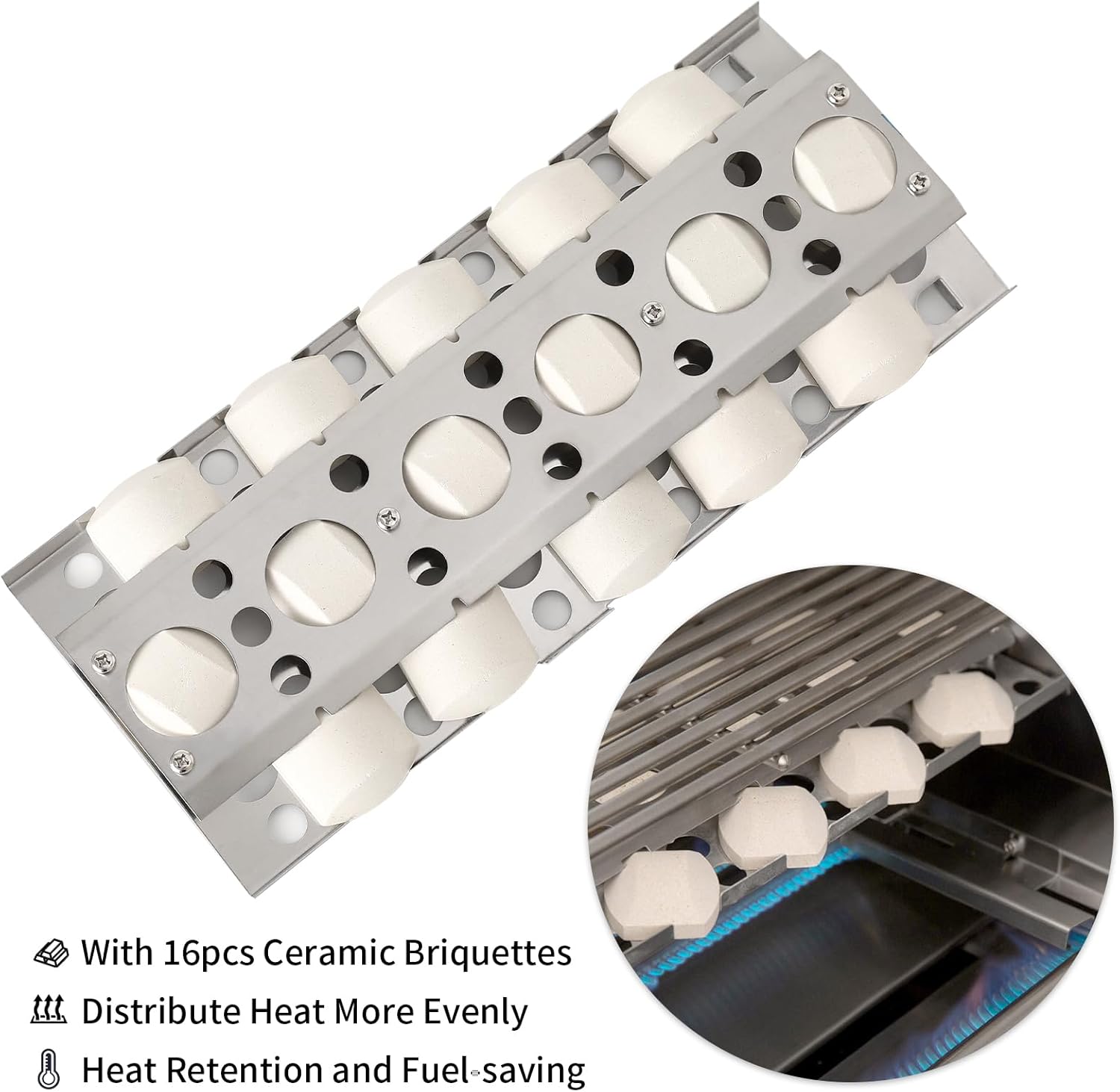 16 Inch Briquette Tray Grill Parts for Summerset Sizzler 32" 26" 40" RJC009P Grill Replacement Parts for RCS Premier RJC32A RJC26A RJC40A Sunfire 32" 38", 4 Pack