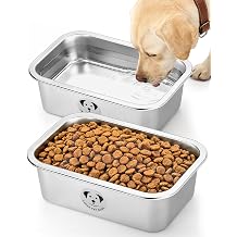 2-Pack Stainless Steel Large Dog Water Bowl, Spill-Proof Metal Dog Food Bowls, Easy Clean Outdoor Dog Water Bowl for Medium Large Dogs, X-Large & Cats 0.85 Gallons