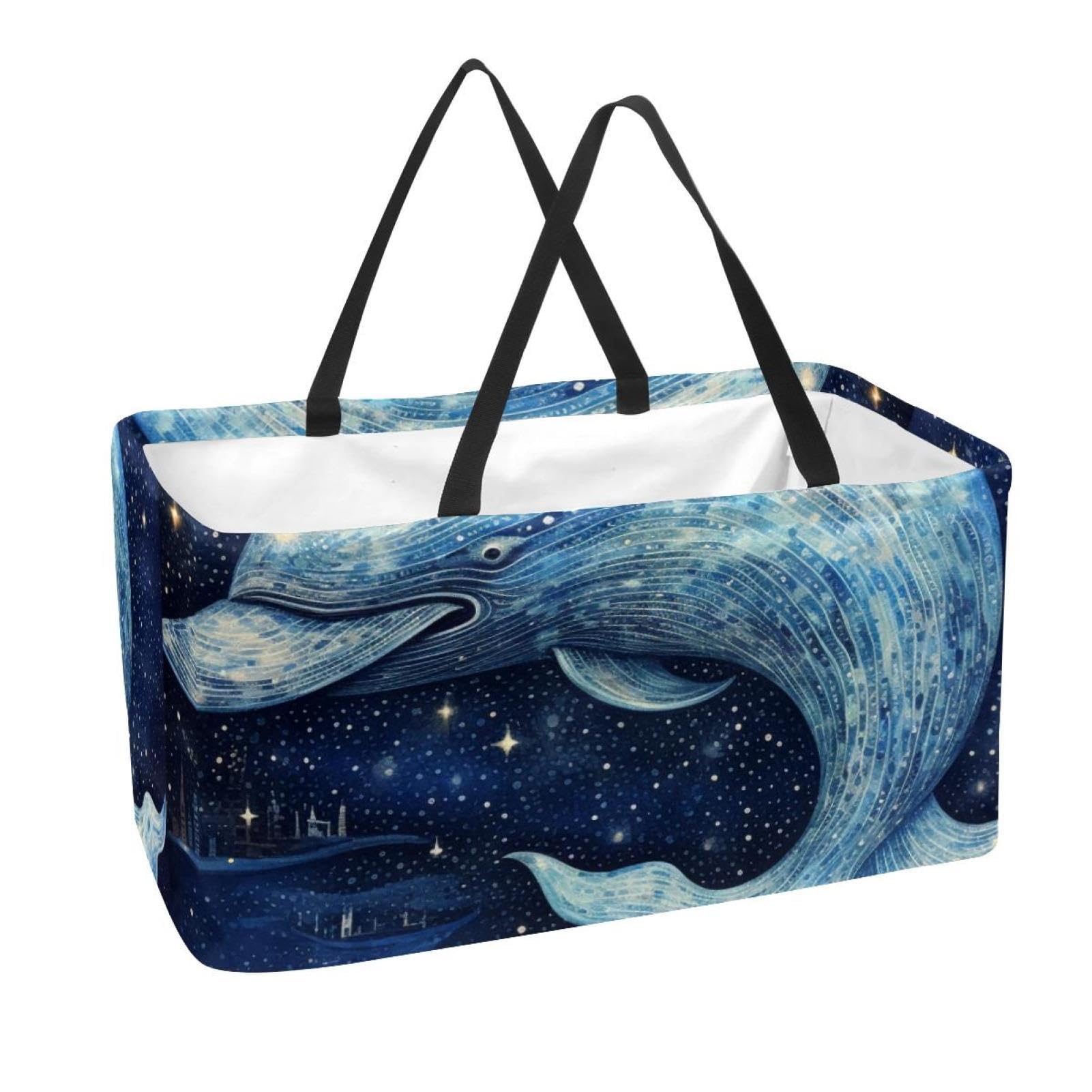 Sac d'épicerie réutilisables dauphin grand panier de rangement pliable
