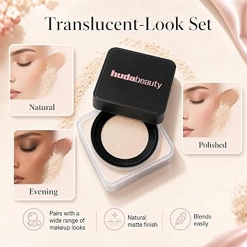 Huda Beauty Easy Bake Loose Baking & Setting Powder - Non Cakey Finish Loose Setting Powder For Foundation, Concealer, Natural Matte Look And Everyday Makeup (cherry blossom)