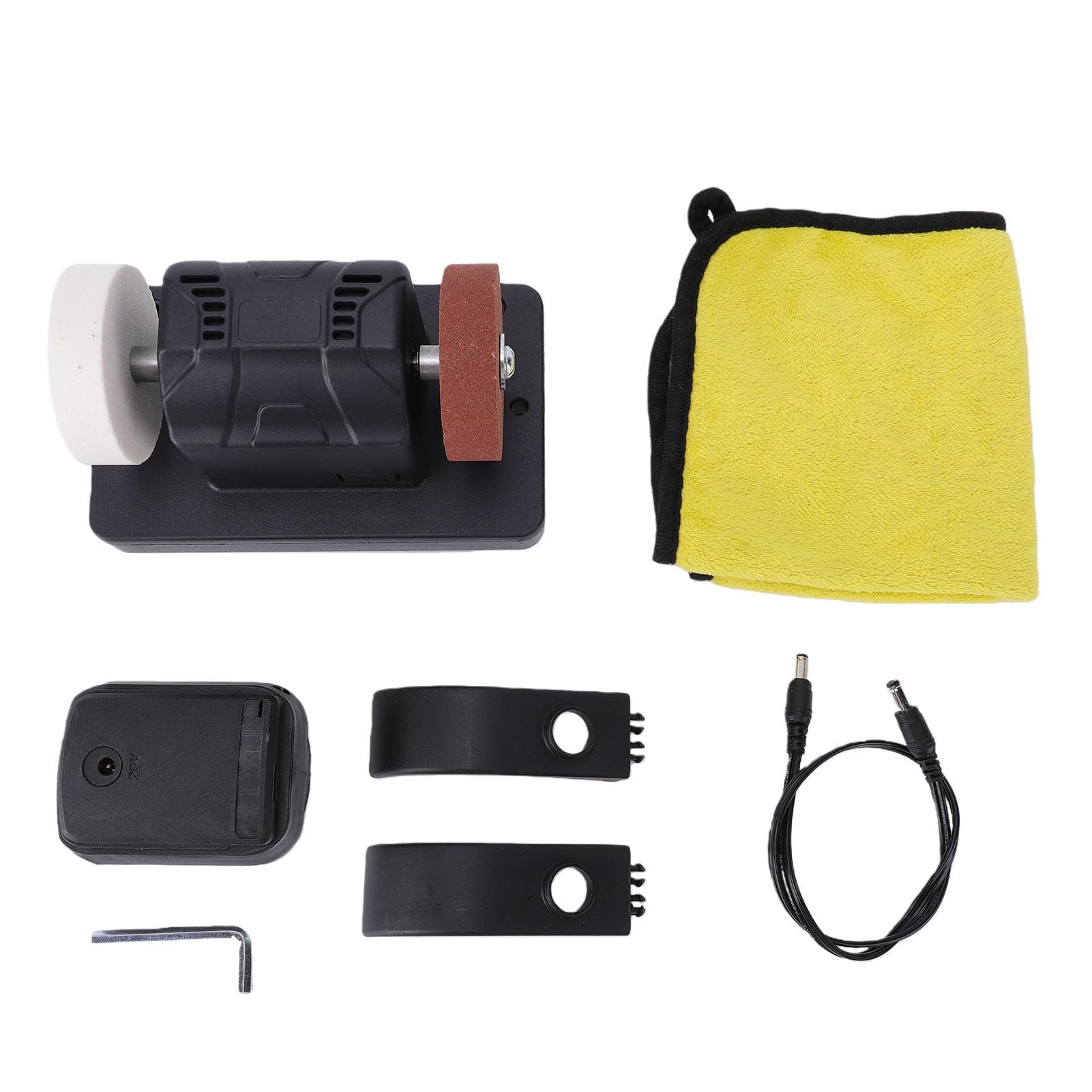 Ausla 3 Inch Mini Amoladora de Banco, Máquina de Esmeril de Banco Compatible con Batería 20V 2000-6000RPM Lijadora Eléctrica de Doble Rueda para Afilar Brocas Eliminación d
