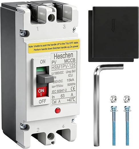 Heschen DC-Leistungsschalter MCCB, HSM1PV-250, 2-polig, DC550V 250A, Photovoltaik-Leistungsschalter, für PV-Solaranlage Solarmodule Netzsystem