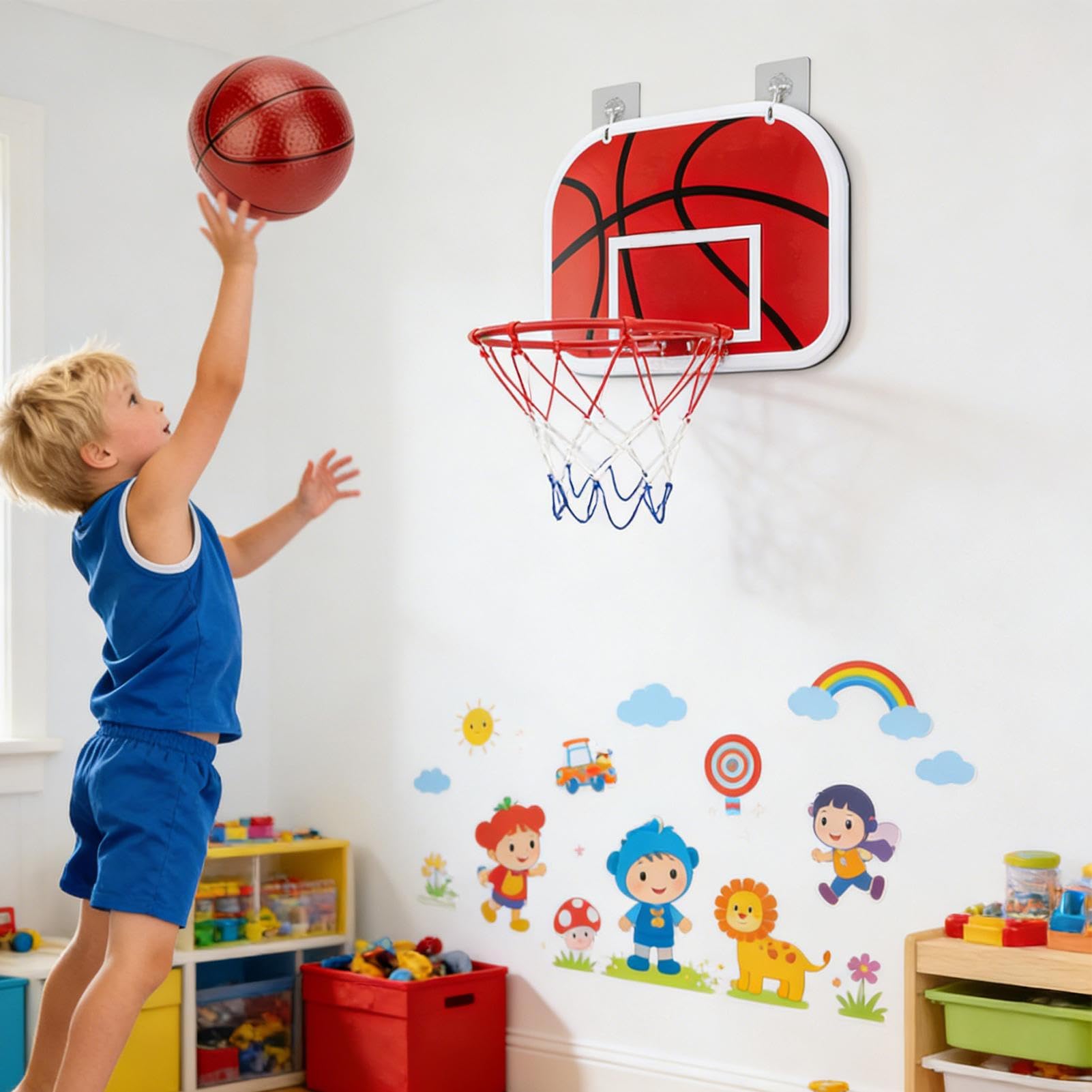 Cesta de Cesta de Interior para Juguetón con 2 Pelotas Incluidas - 3D-Printad Miniatyrgitarr - para Adolescentes Habitaciones Apartamentos sótanos