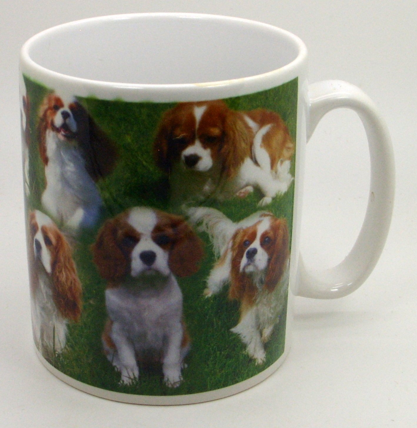 The Plate Collectors Shop CAVALIER KING CHARLES SPANIEL CERAMIC/POTTERY COLLAGE 10.5 0Z MUG ~ HAND DECORATED IN STOKE ON TRENT