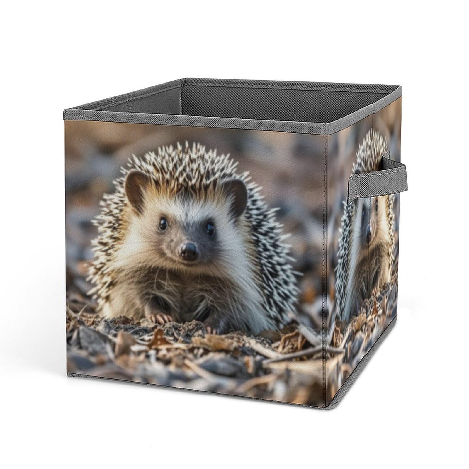 FekiLoot Hedgehog Folding Storage Bins with Handles Large Fabric Storage Cube Storage Organizer Heavy Duty Closet Organizer Sturdy Collapsible Bin Foldable Baskets