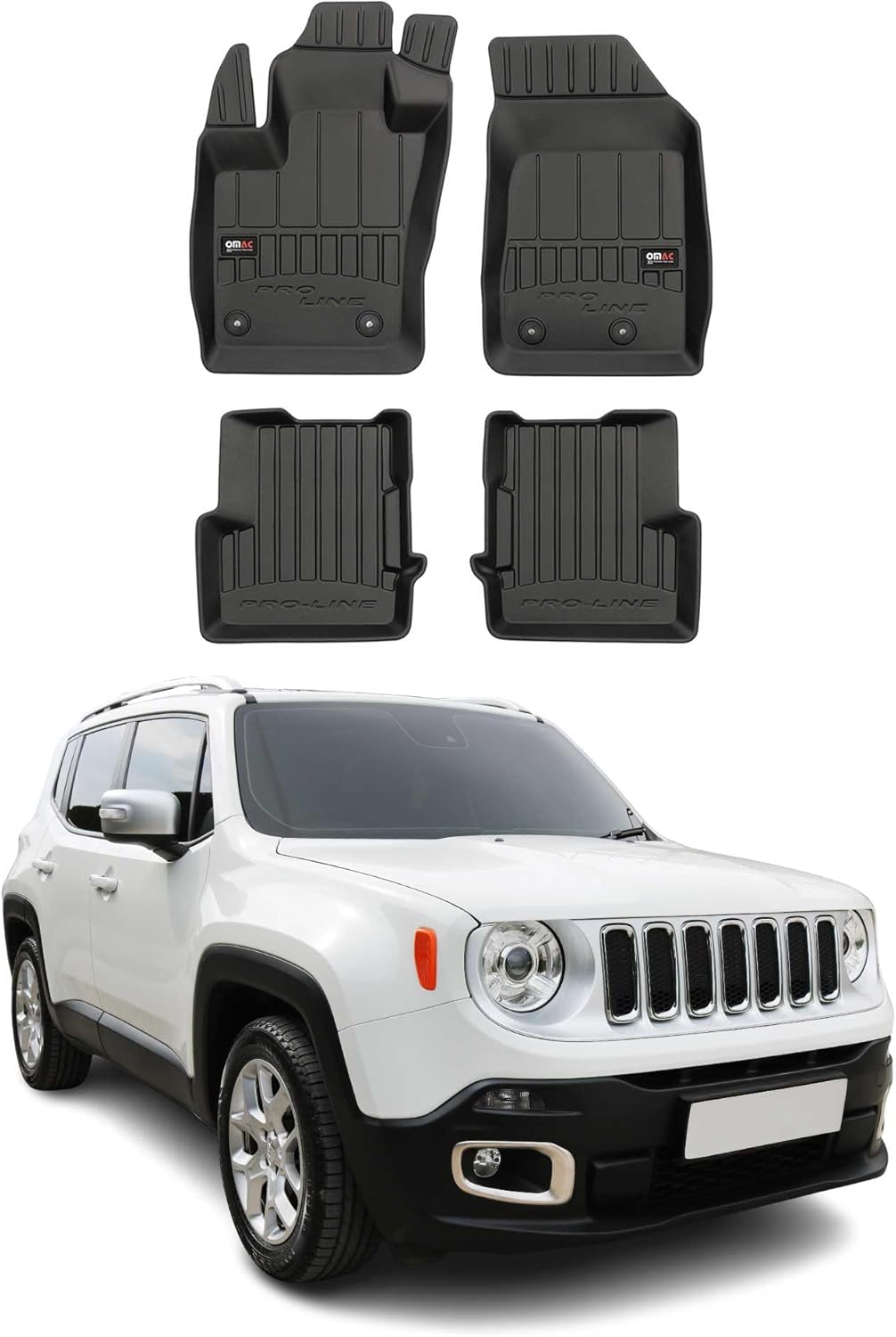 OMAC Premium Floor Mats for Jeep Renegade 2015-2024 All-Weather Heavy Duty