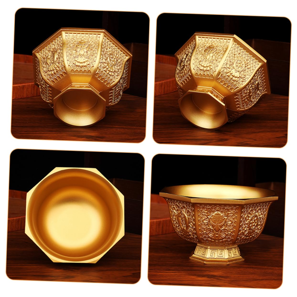 ULTECHNOVO Adornos de Cuenco Decorativo de Latón Hogar Artesanía de Mesa para Oficina Cuenco Riqueza de Decoración de Interior para Sala de Estar