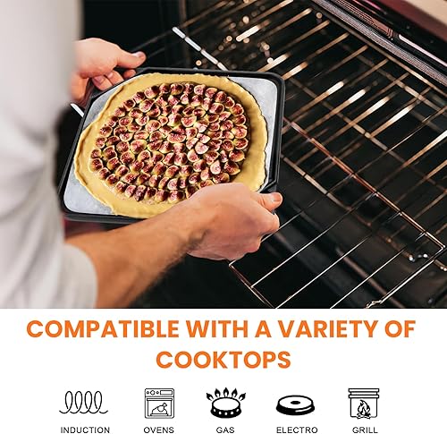 Miniatura 5 de GGC Plancha reversible de hierro fundido, sartén 2 en 1 para parrillas de gas y estufas, placa cuadrada de 10 x 10 pulgadas para hornear plana y