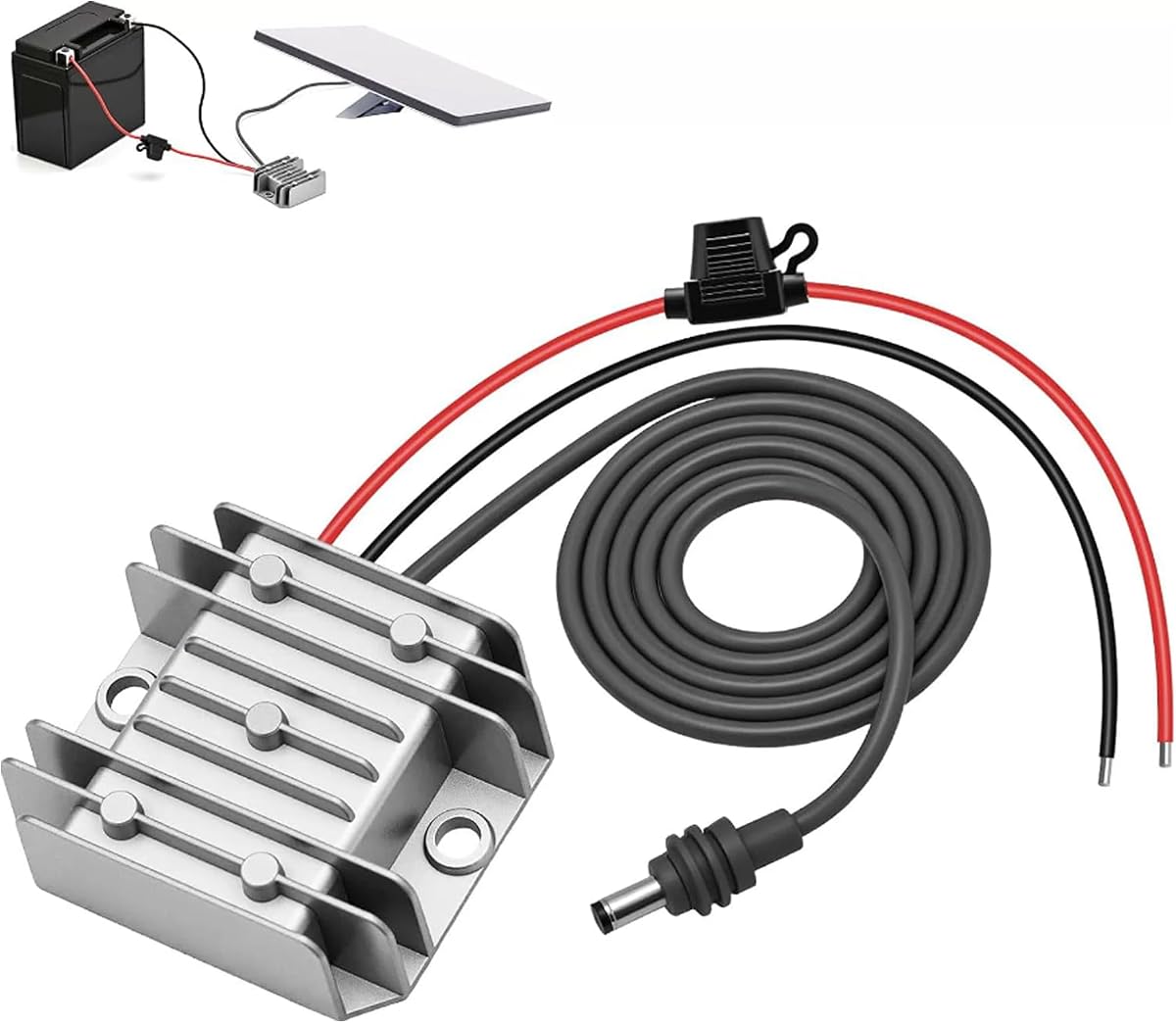 Convertidor elevador DC Starlink Mini de 12 V/24 V a 30 V 3,5 A, regulador de voltaje de fuente de alimentación con fusible para camión, RV, barco, marino, fuera de la red, adaptador de corriente con cable de 3 metros, enchufe macho CC