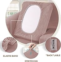 Vista 126 de WEERRW Fundas de terciopelo para sofá de 2 cojines, fundas de sofá de felpa de terciopelo de lujo de alta elasticidad, con parte inferior elástica