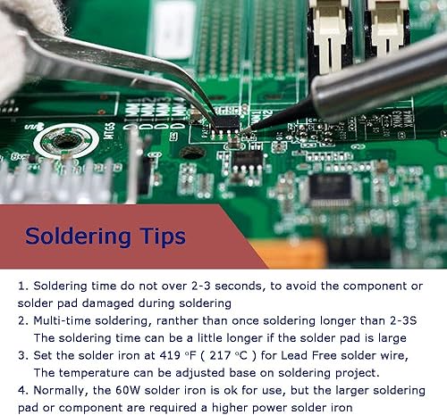 Miniatura 6 de E ENERSYSTEC Alambre de soldadura sin plomo delgado 0.031 in 3.53 oz Electrónica Soldadura de resina de fundente de resina Calibre fino 0.032in