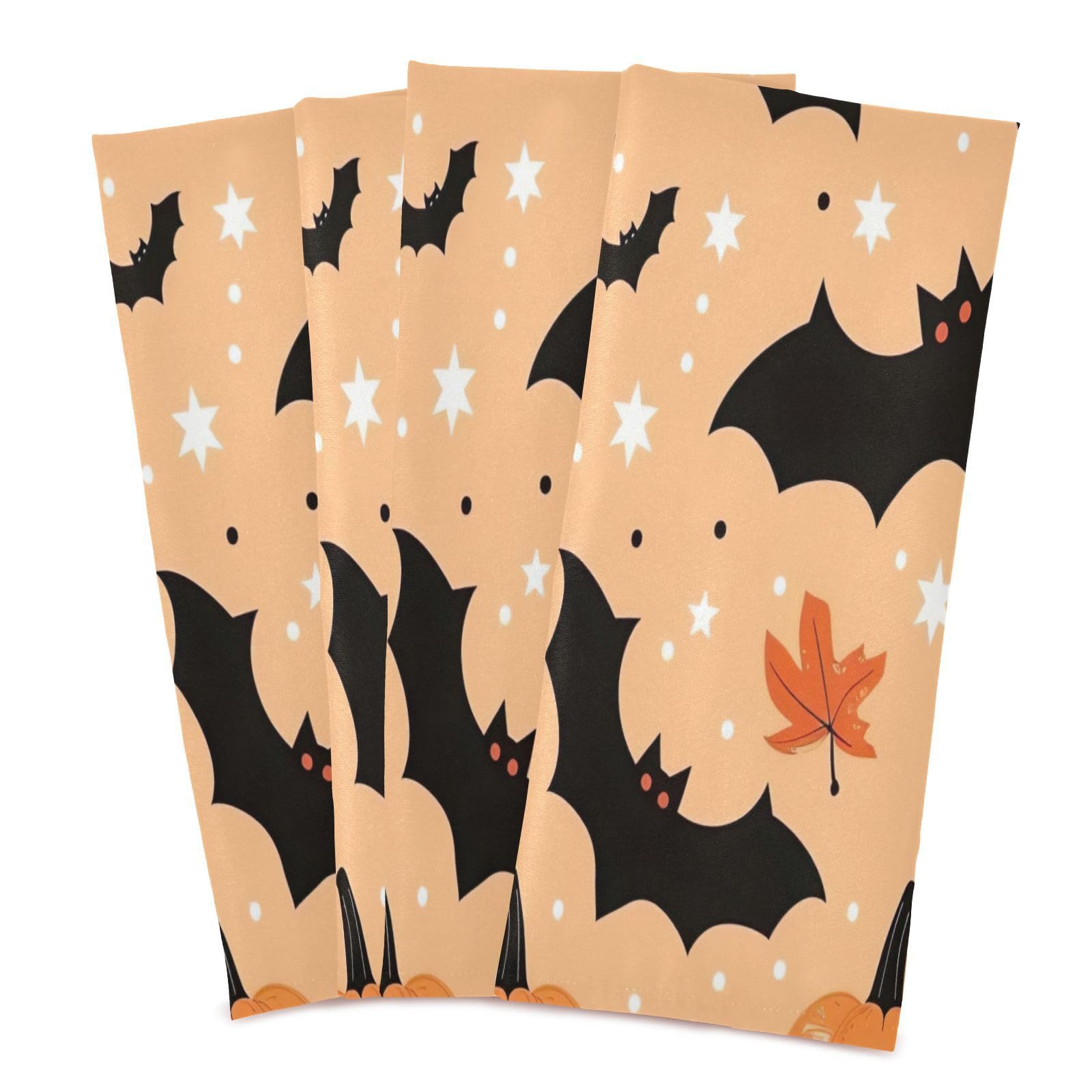STAYTOP Halloween Pumpkins and Bats Kitchen Dish Towel Set,6Pcs Drying Kitchen Towels Tea Towels Gift Set for Drying Cleaning Cooking Baking