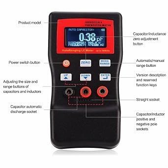LCR meter, MLC500 Electronic Capacitance Inductance Meter Digital Bridge LC Multimeter RC Oscillation To 500 KHz 100mF 4.8 Tool