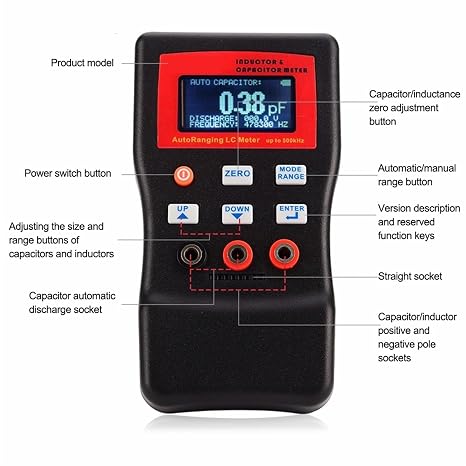 LCR meter, MLC500 Electronic Capacitance Inductance Meter Digital Bridge LC Multimeter RC Oscillation To 500 KHz 100mF 4.8 Tool