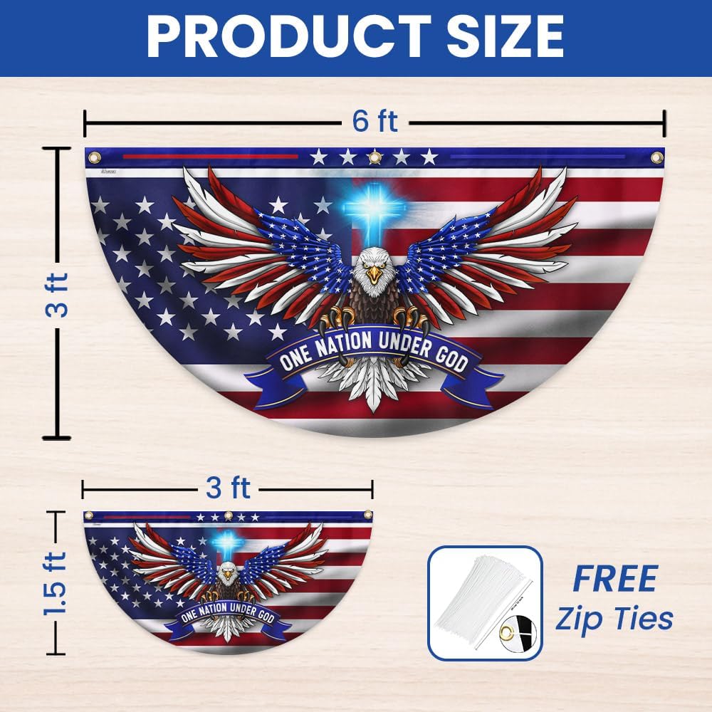 One Nation Under God Patriotic Eagle Non-Pleated Fan Flag TQN2650FL (1 Pack, 3x6 ft) - Image 4