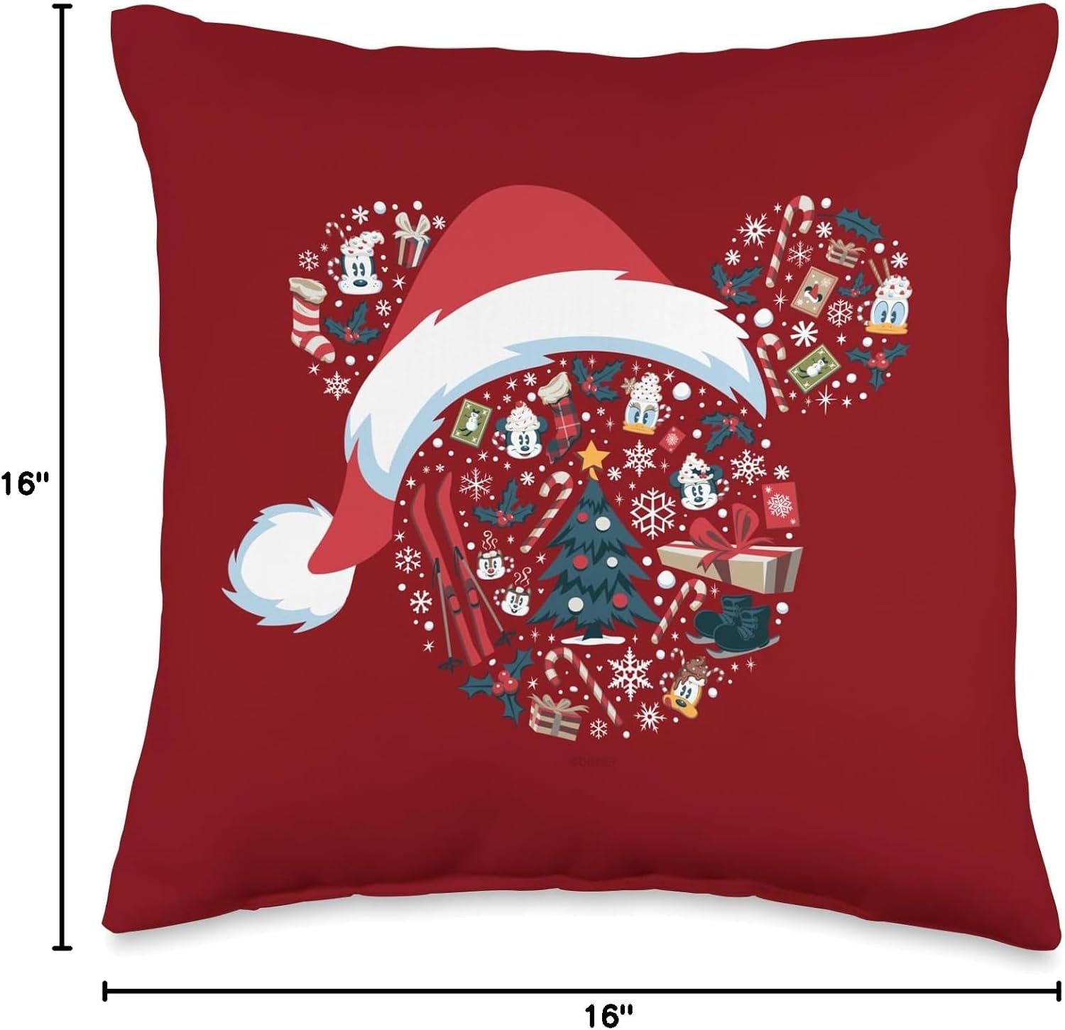 Disney Mickey Mouse Icon Winter Lodge Throw Pillow