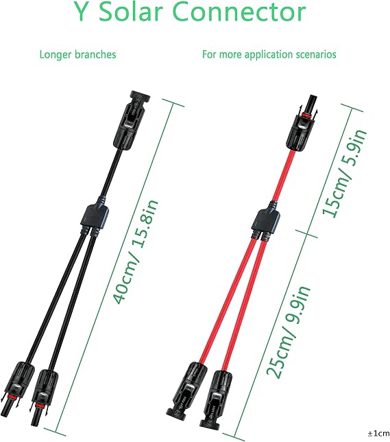 Y Solar Connector 1 to 2 Solar Y Branch Connector Adapter