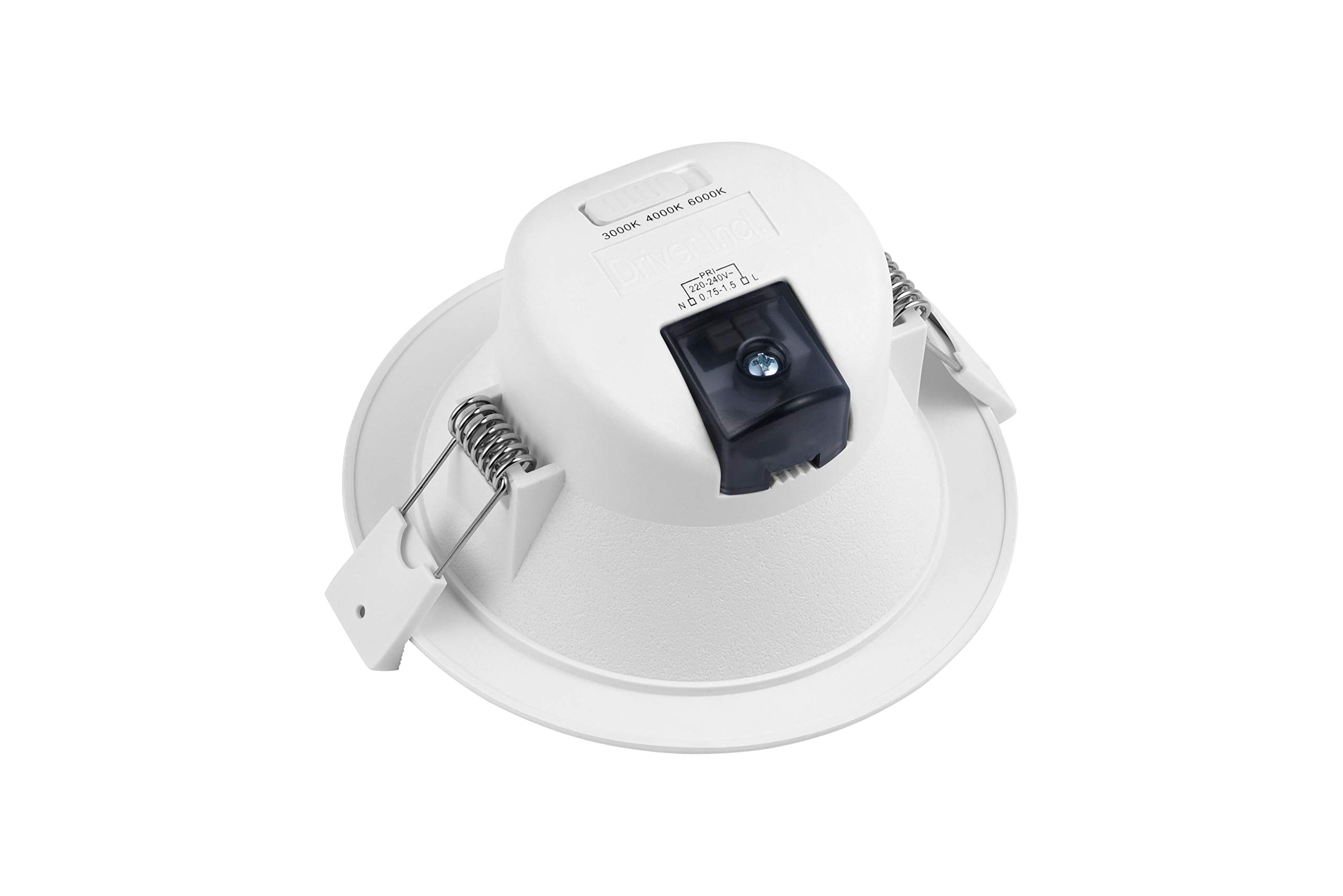 TEVEA Led Einbaustrahler Dimmbar IP44 mit 3 Lichtfarben | 9W 800lm 230V |geringe Einbautiefe | Einbauleuchte | Einbaustrahler (9W)
