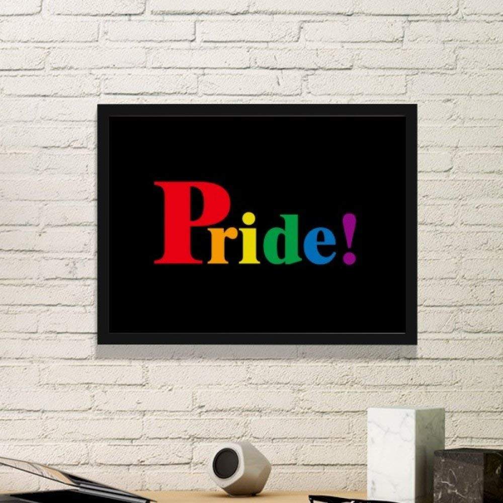 Peintures fierte arc-en-ciel cadre noir pour habiller un mur blanc vide
