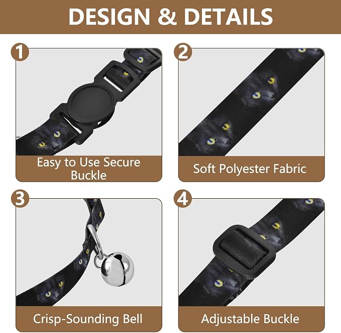 YETTASBIN Pack de 2 Collares para Gato con Campana, Ajustables, Hebilla de Seguridad miniatura 5