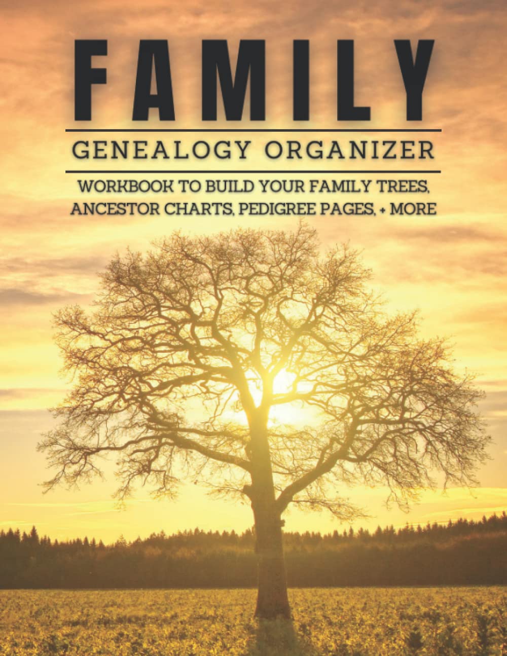 Family Genealogy Organizer: Workbook to Build Your Family Trees, Ancestor Charts, Pedigree Pages, + More