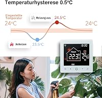 Beok TR9B-WIFI-WPB WiFi Okostermosztát Gázkazánhoz - Programozható, Fehér, Tuya/Alexa/Google Home Kompatibilis, Távvezérelhető 4