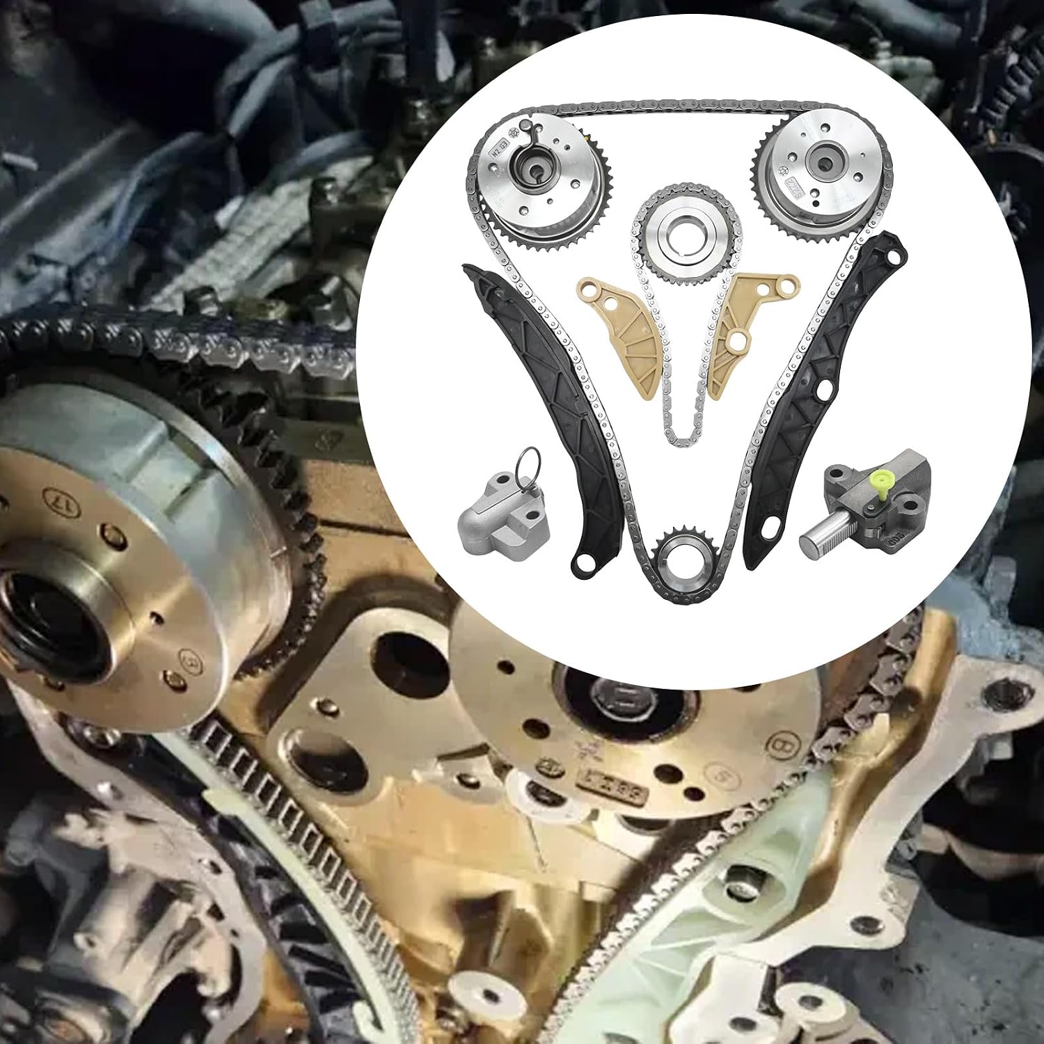 24350-2G750 Timing Chain Kit, Replacement for Kia Optima 2014-2017, Sorento 2011-2018, Sportage 2011-2017, Replaces 24370-2G750, 24321-2G111