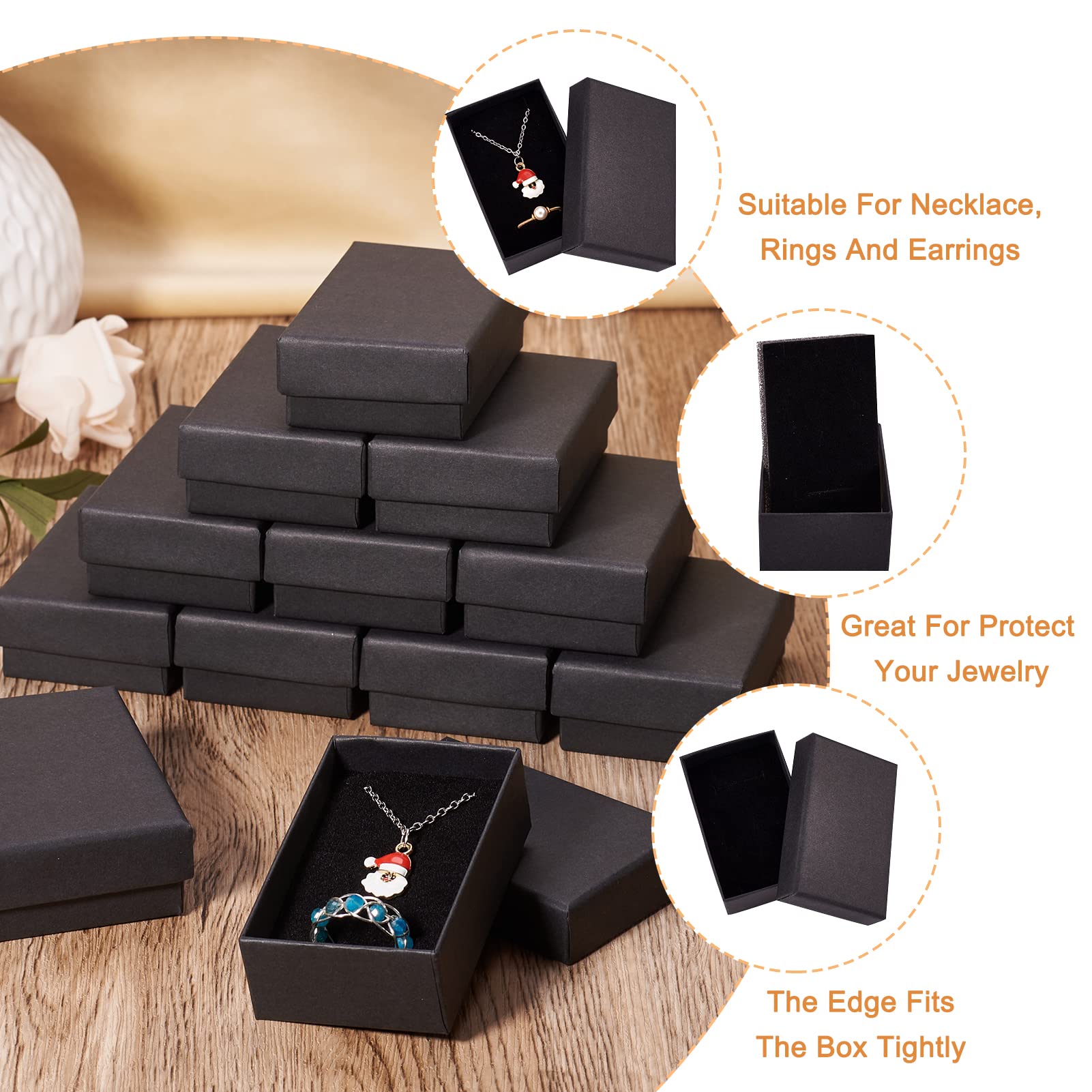 Cheriswelry Schmuck-Geschenkboxen (5 Stück) – Mit Schwamm Gefüllt, Rosa, Für Halsketten, Ringe, Ohrringe