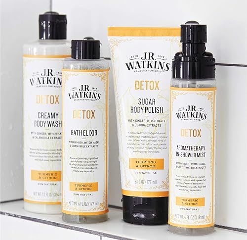 Miniatura 5 de J.R. Watkins Detox - Jabón corporal hidratante cremoso con extractos naturales desintoxicantes, cúrcuma natural y cítrico, 12 onzas