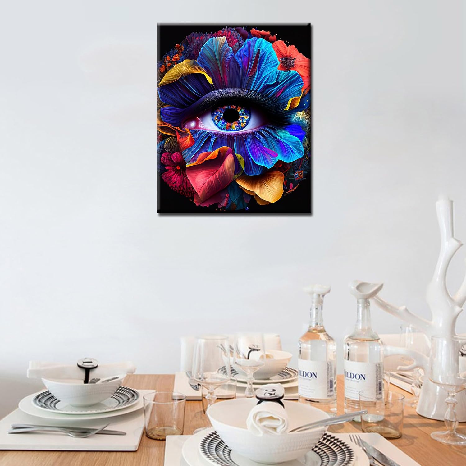 Tucocoo Vintage Ethnic Acrylic Paint by Numbers for Adults Colorful Eyes Paint by Numbers DIY Color Oil Painting Kit Hanging Pictures Artwork Ideal Gifts for Kids Home Wall Decor 16x20inch DIY Frame