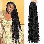 7 Packs 30 Inch Faux Locs Crochet Hair for Black Women Soft Locs Crochet Hair for Butterfly Locs Curly Wavy Goddess Locs Crochet Loc Hair (30 inch(pack of 7), 1B)