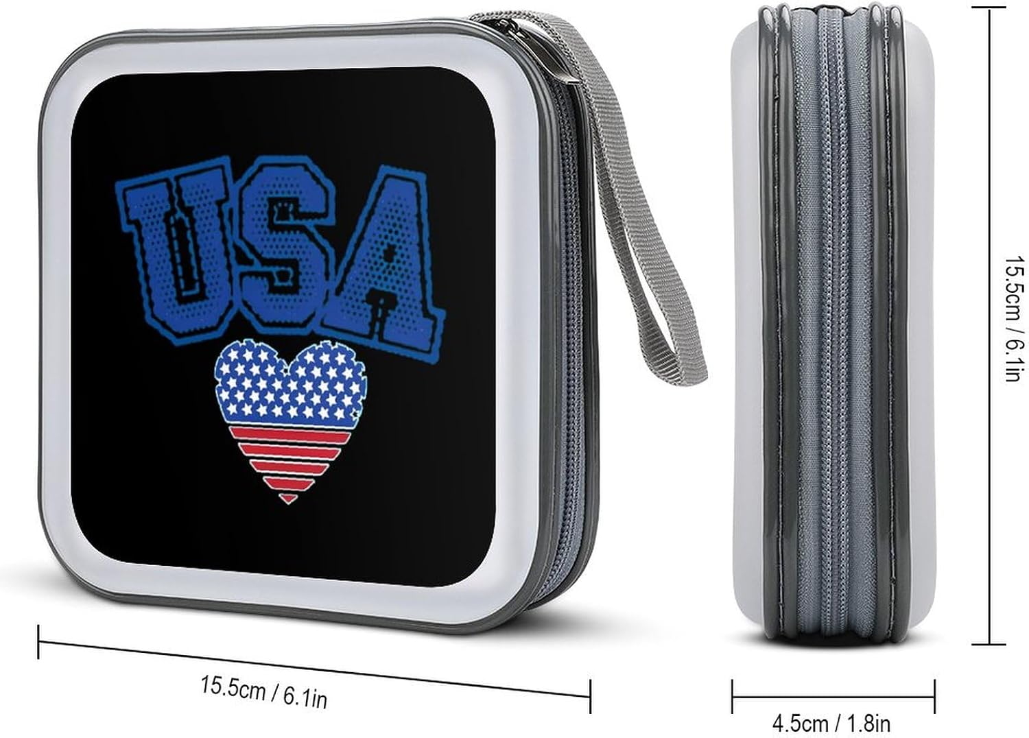 4th of July U.S. CD Case Portable DVD Storage Box CD Wallet Holder Binder Organizer for Car Home